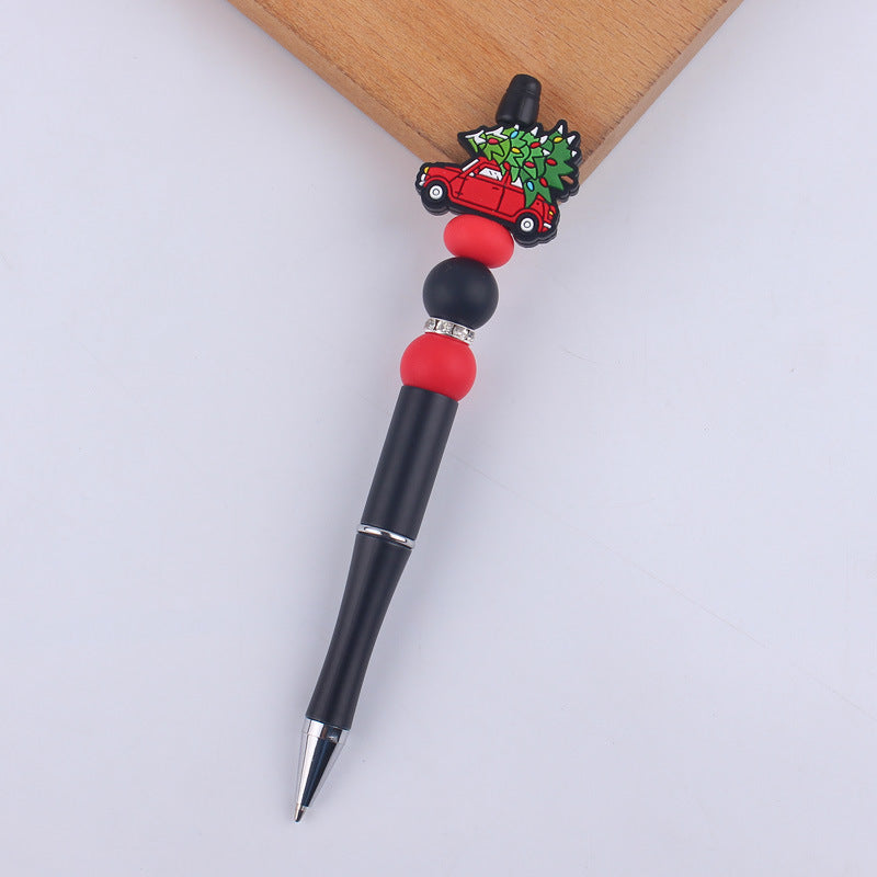 Wholesale Cartoon Christmas Silicone Handmade Plastic Beaded Pen